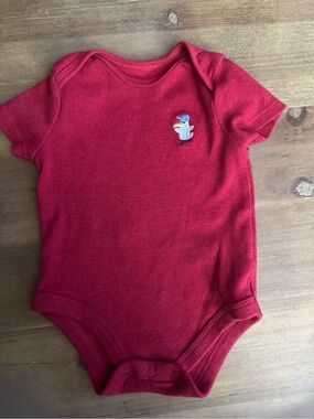 Garanimals Red Short-Sleeve Baby Bodysuit with Duck Patch